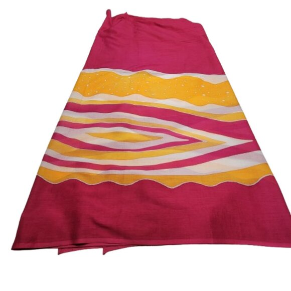 Womens Sarong Cotton Wrap, Handpainted Batik Wrapskirt Beach Pareo Beachwear-NEW - Picture 3 of 5